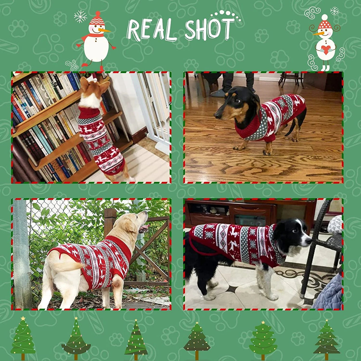 Reindeer Christmas Sweater for Medium & Large Dogs