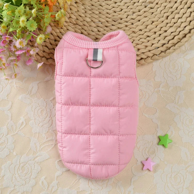 Quilted Puffer Dog Vest in Pink