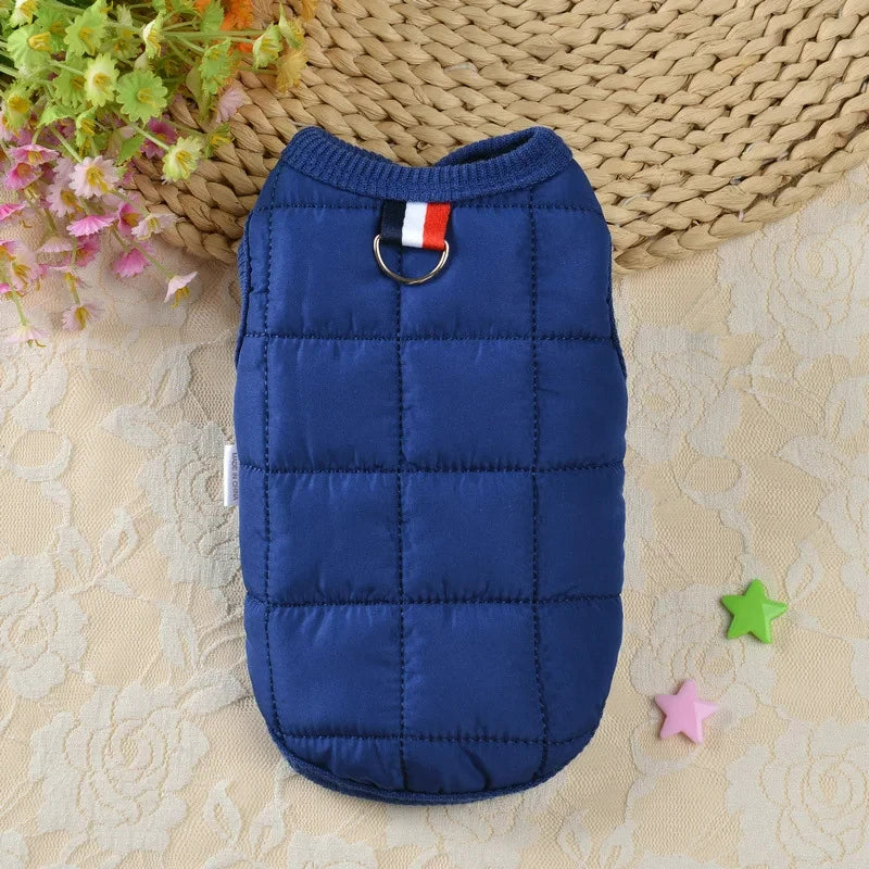 Quilted Puffer Dog Vest in Blue