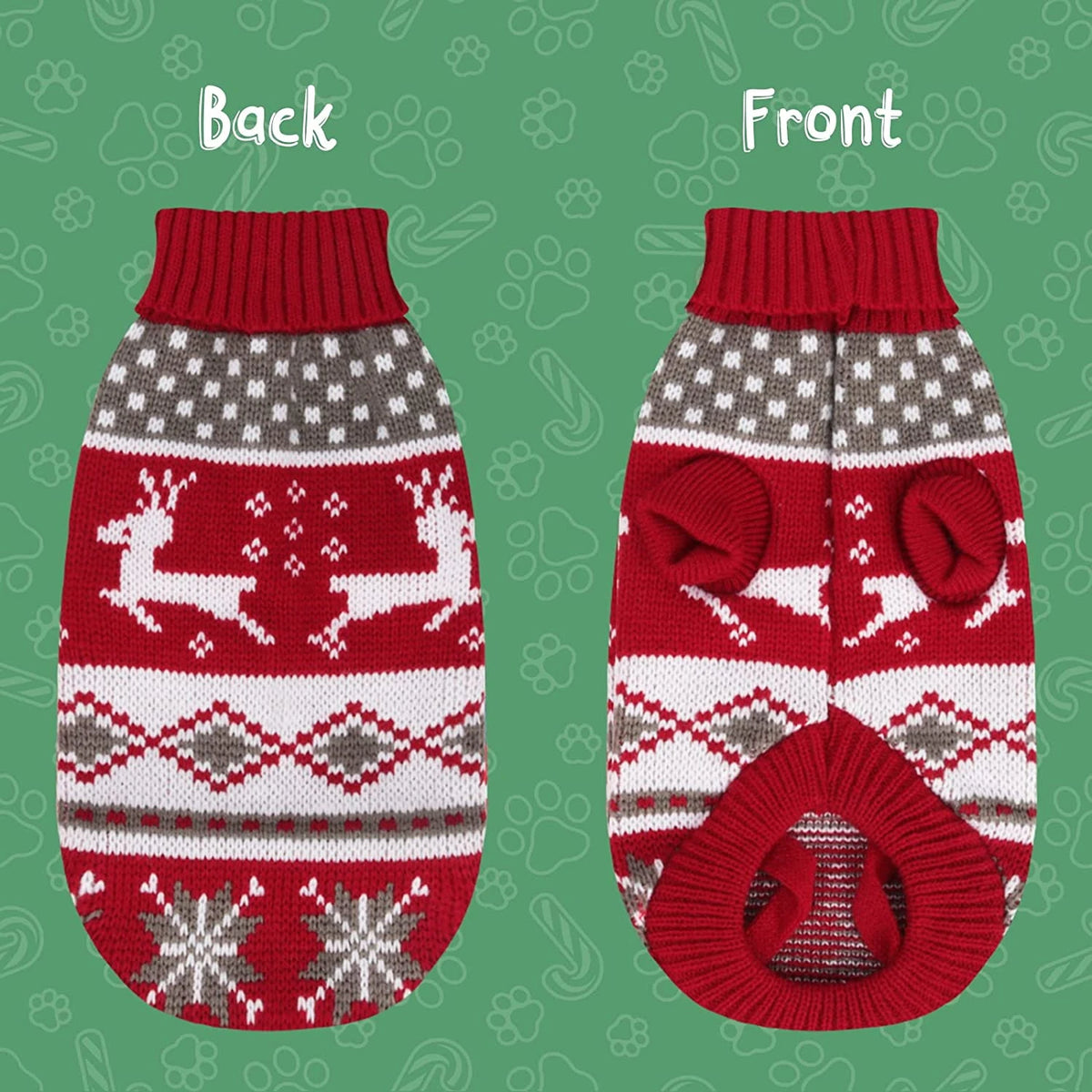 Reindeer Christmas Sweater for Medium & Large Dogs