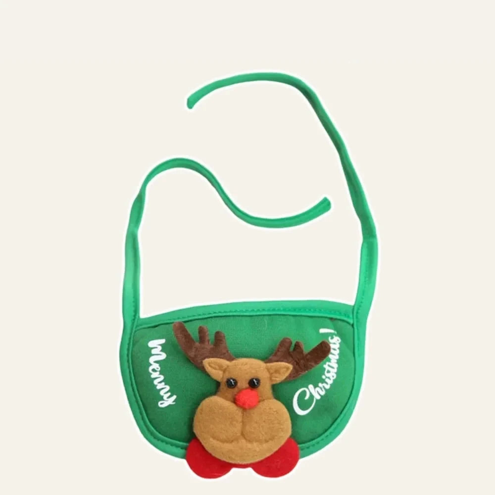 Green reindeer Christmas dog bib