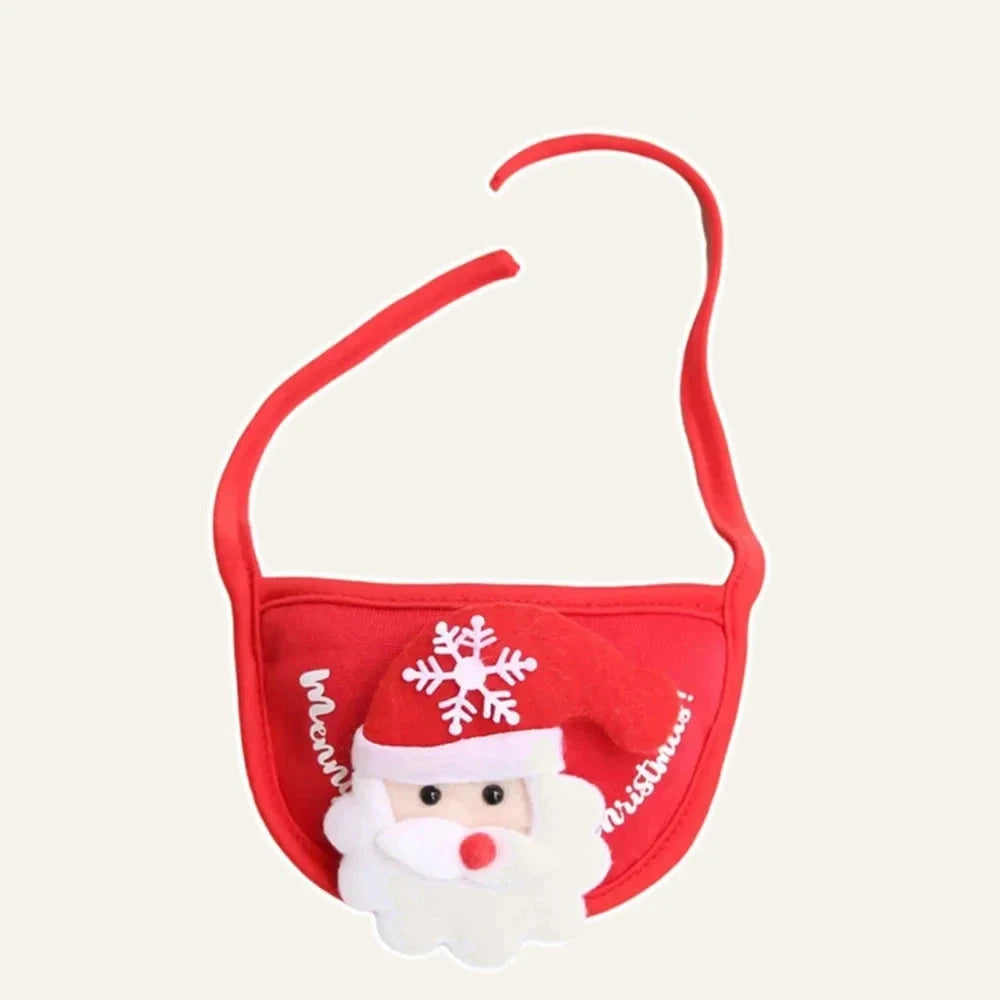 Red Santa Christmas dog bib