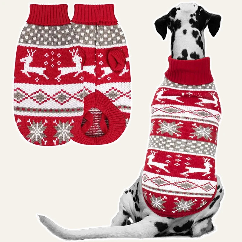 Reindeer Christmas Sweater for Medium & Large Dogs