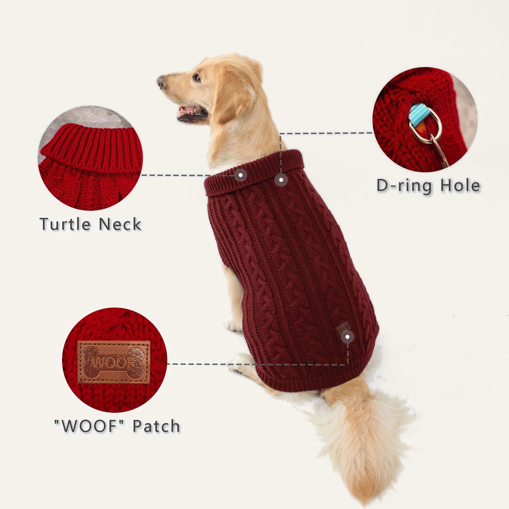 Cosy Cable Knit Dog Sweater