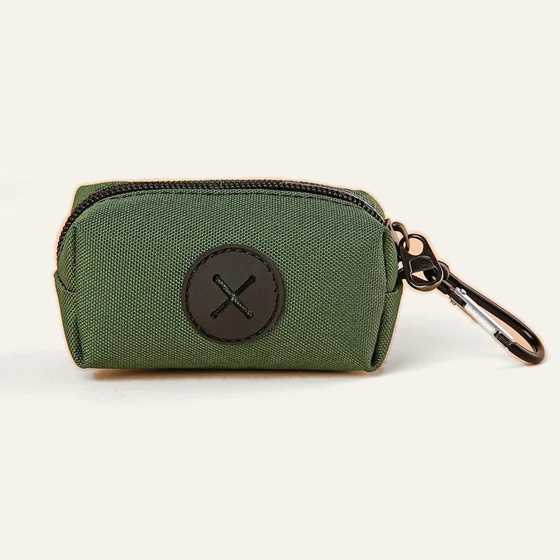 Dog Poop Bag Holder with Clip in Army Green