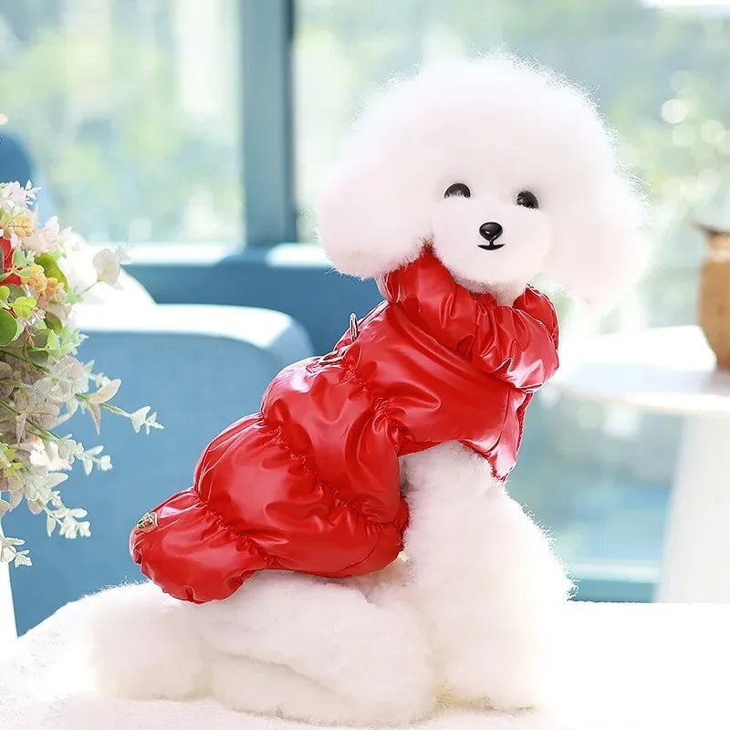 Soft Padded Winter Dog Coat in Red