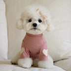 Heart Patch Dog Sweatshirt in Pink