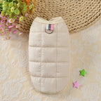 Quilted Puffer Dog Vest in Beige