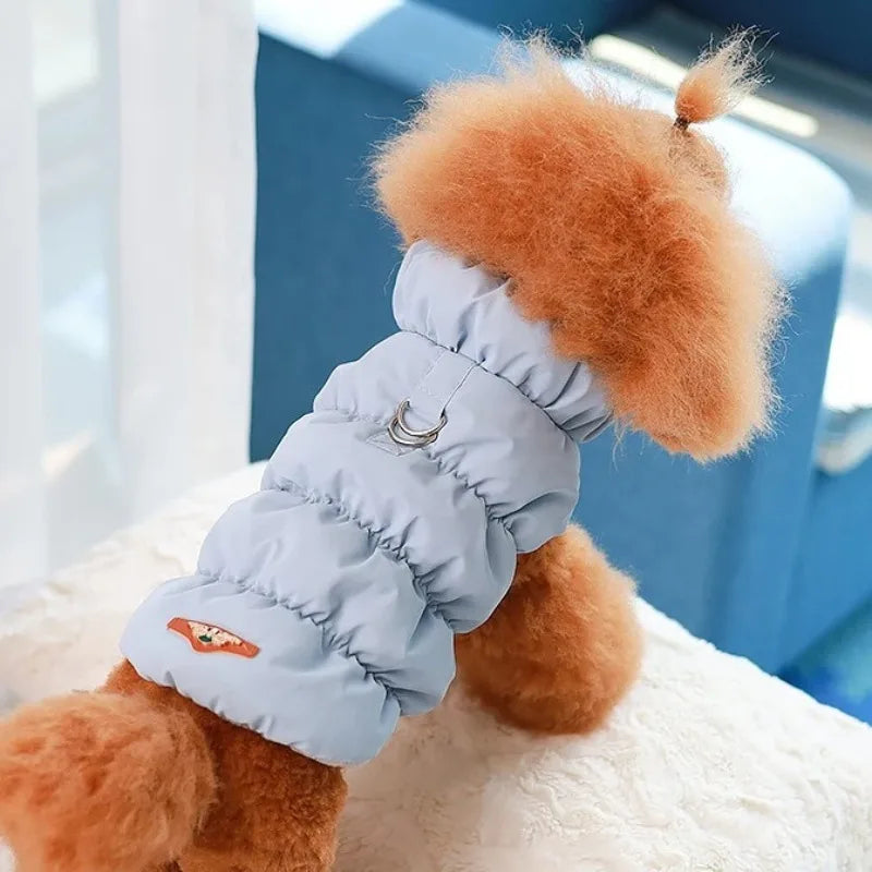 Soft Padded Winter Dog Coat in Light Blue