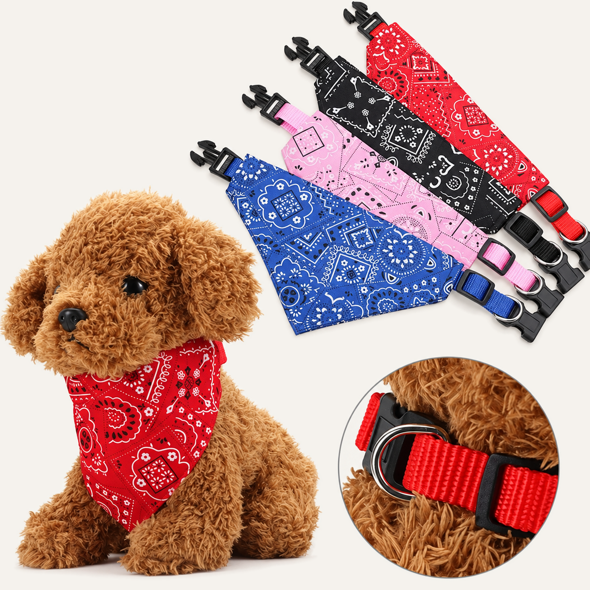 Adjustable Dog Bandana – front view