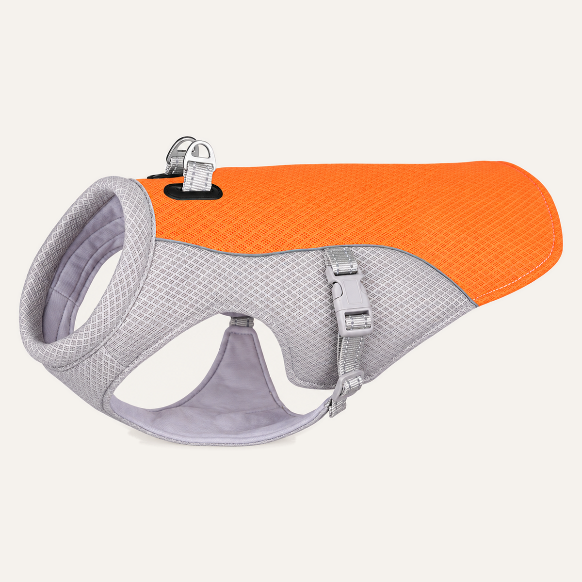 Dog Cooling Vest with Lead Clip in Orange