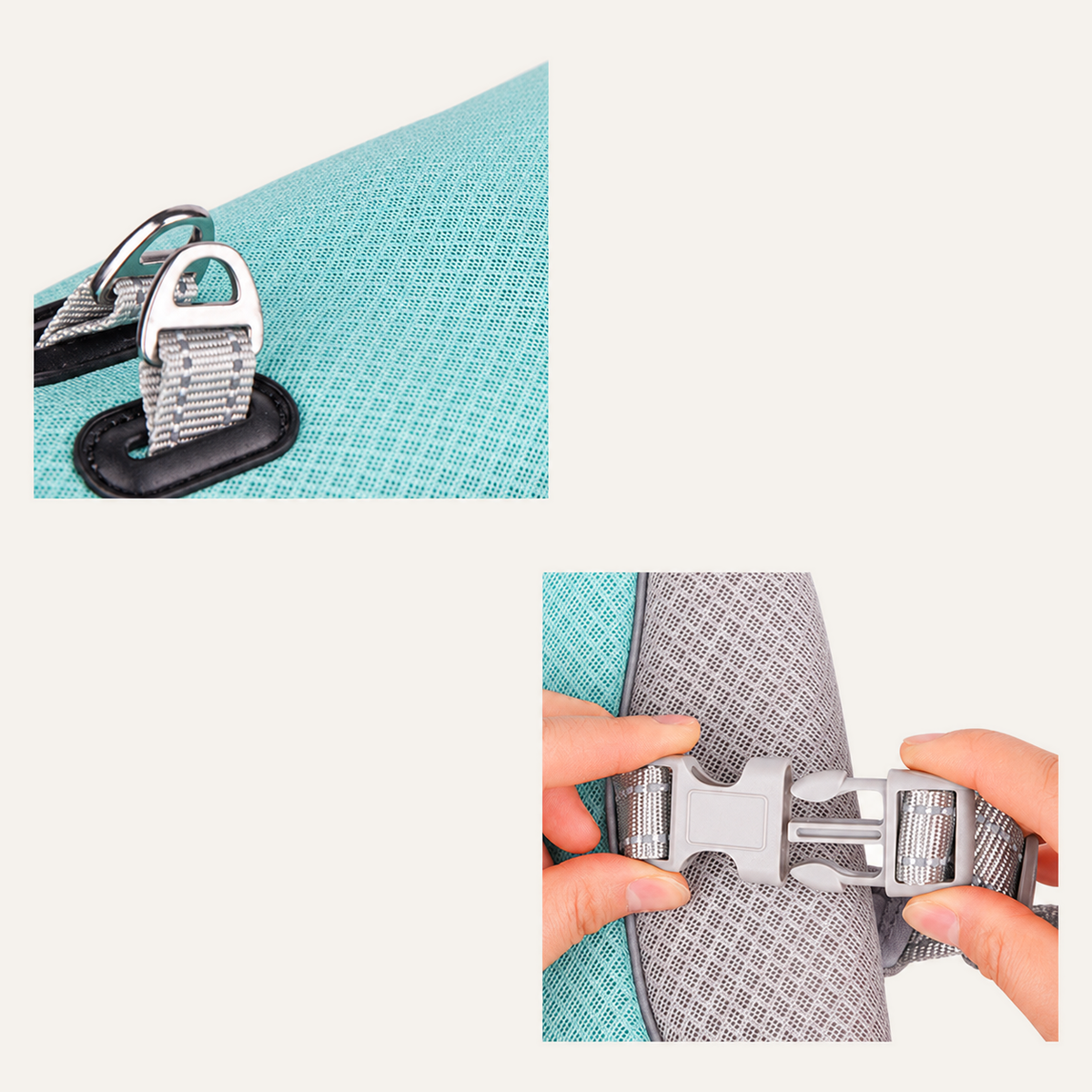 Dog Cooling Vest with Lead Clip – detail view