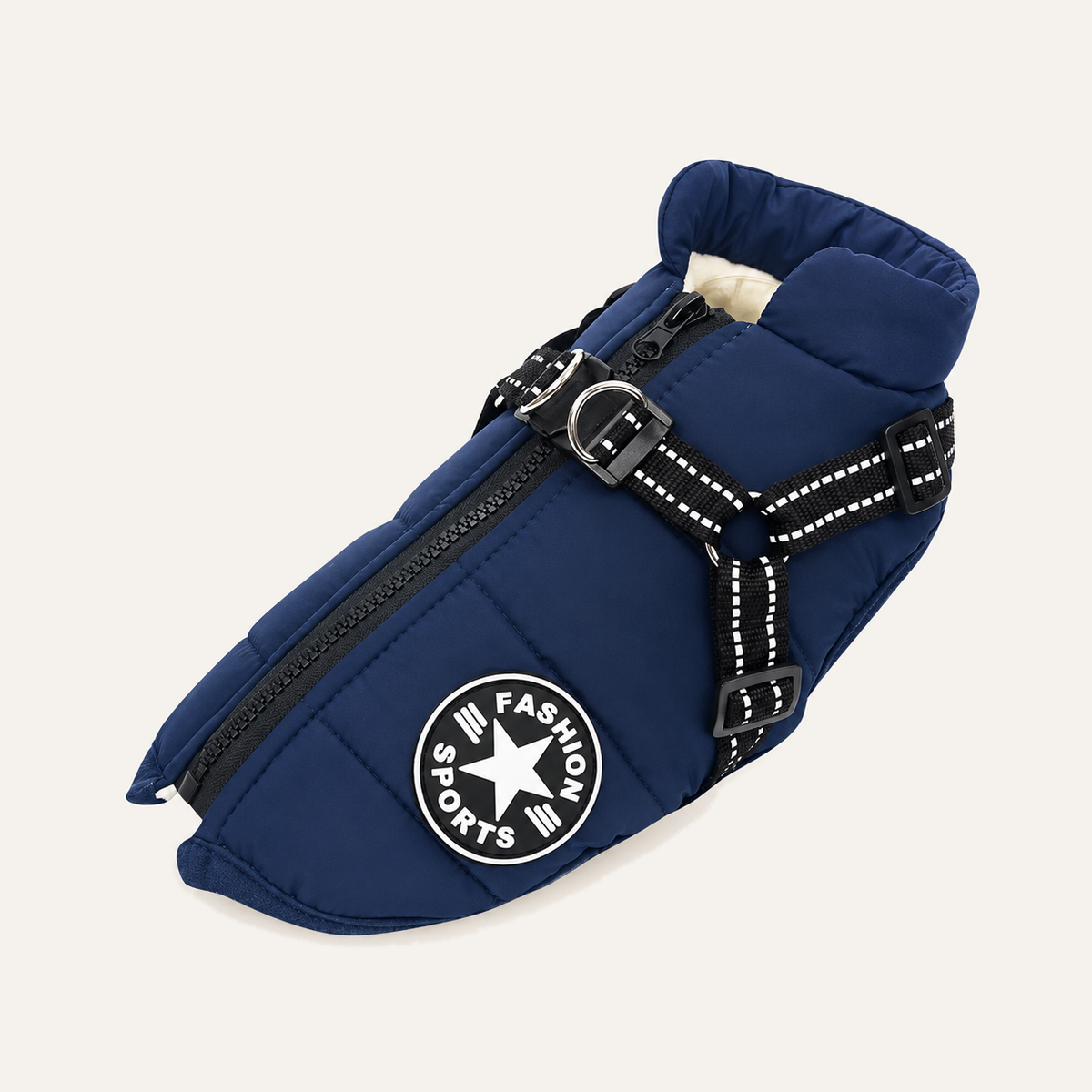 All-Weather Dog Jacket with Built-In Harness in Blue