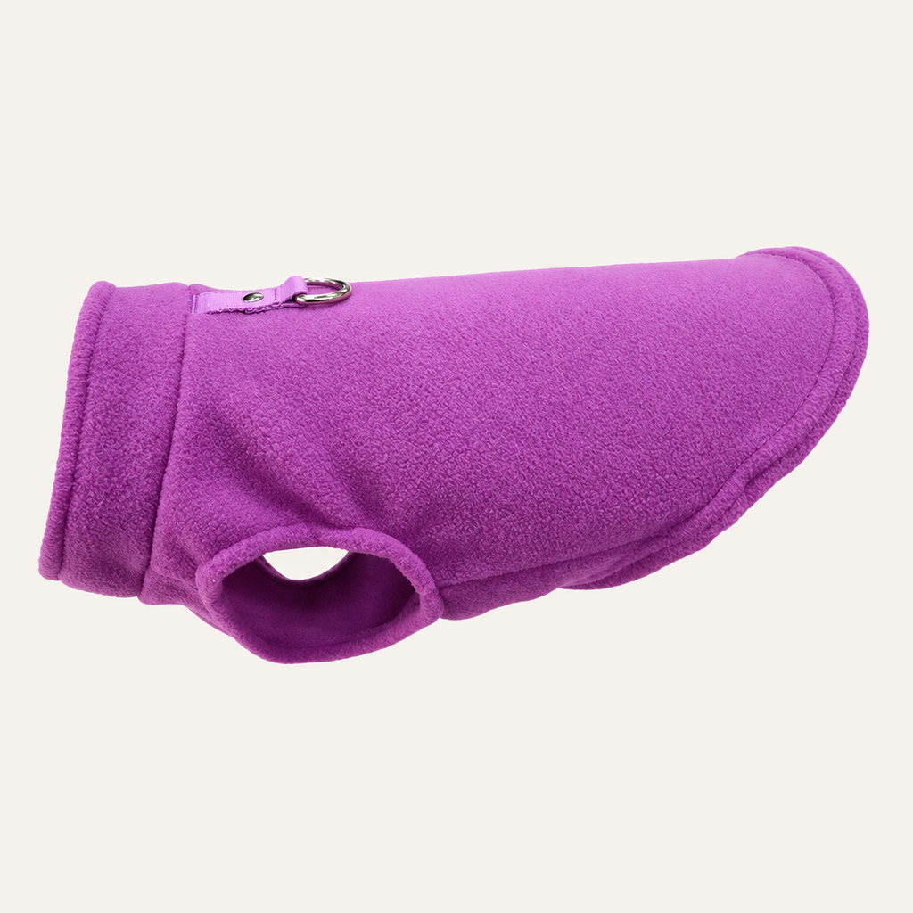 Fleece Dog Vest with D-Ring in Purple