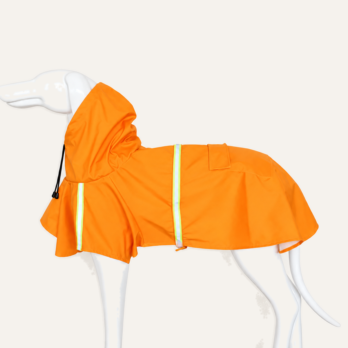 Hooded Cloak Raincoat for Large Dogs in Orange