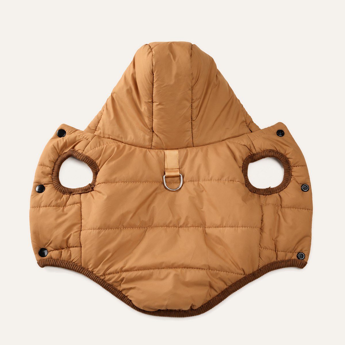 Hooded Fleece-Lined Dog Parka in Coffee