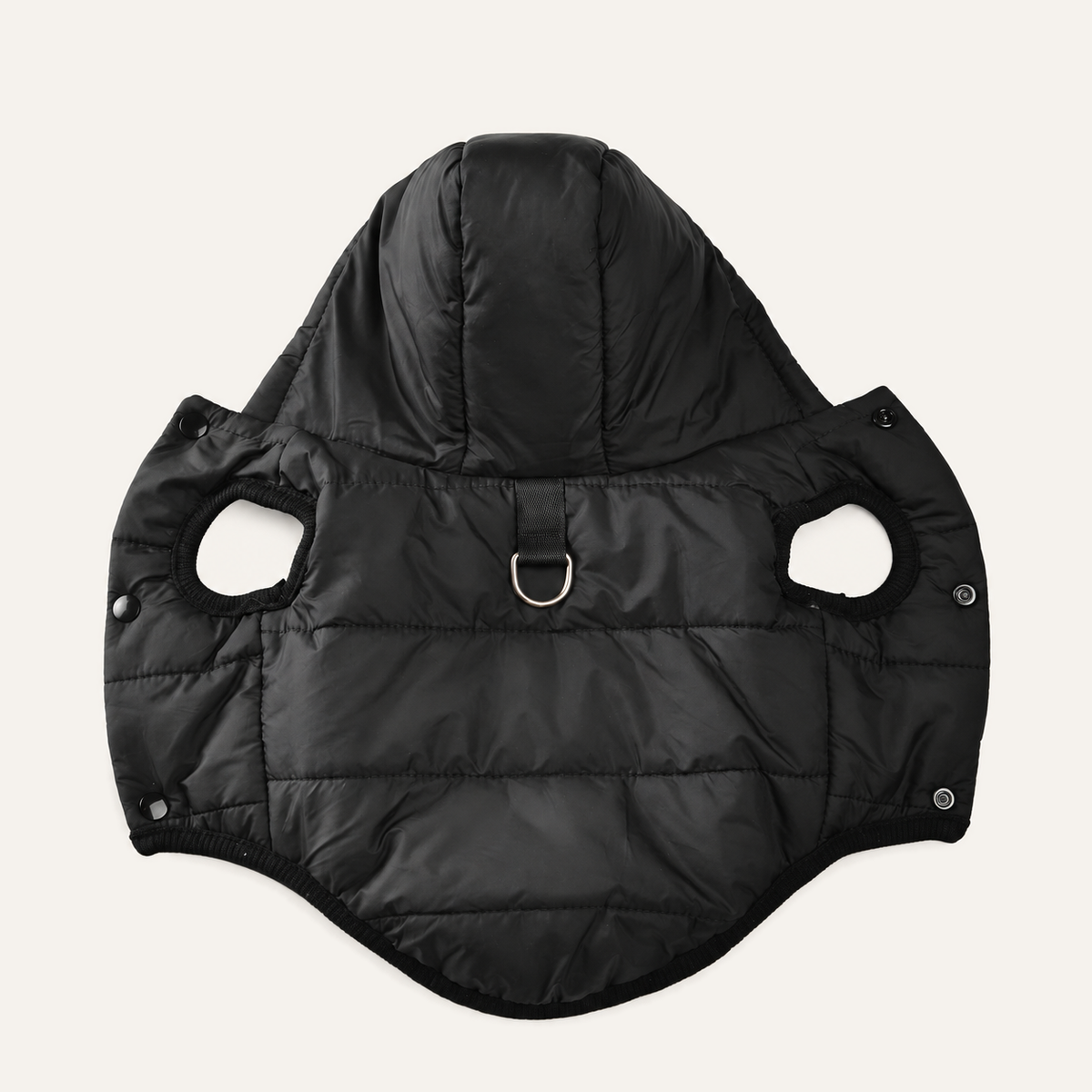 Hooded Fleece-Lined Dog Parka in Black